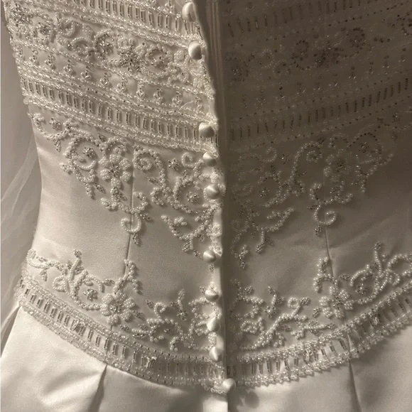 Private Label White Beaded Wedding Dress - Picture 7 of 9